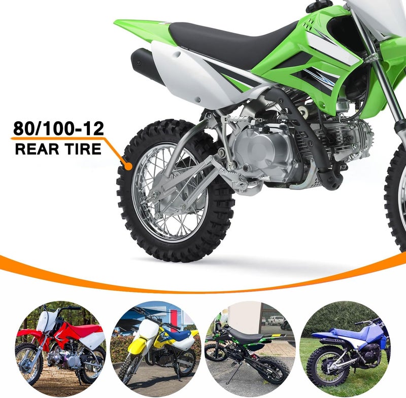 HOLATO 2.75/3.00-12 80/100-12 Inner Tube for 110cc 125cc TaoTao DB14 CRF50 CRF70 XR70 CRF110 KLX110 TTR90 TTR110 PW80 RM60 RM65 DRZ110 SSR Apollo Coolster Dirt Pit Bike Motorcycle Heavy Duty 1 Pack - Image 2